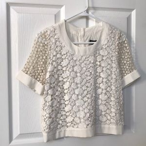 Twinkle by Wenlan back bow crochet blouse